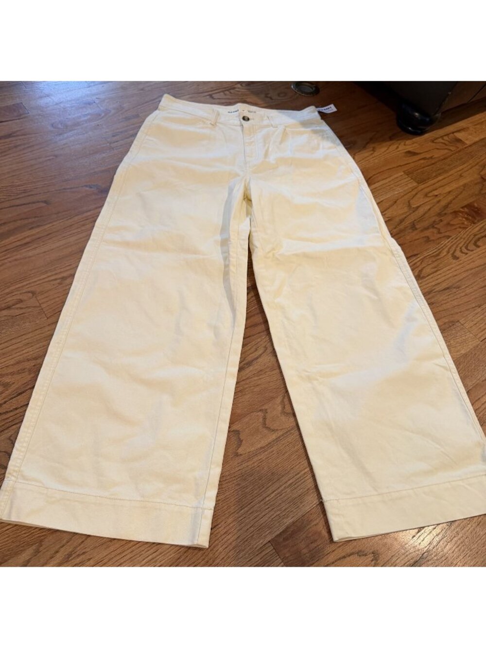 Old Navy Womens Extra High Rise WIde Leg Pale Yellow Jeans New 14